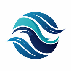 Minimalistic Style Stylized Waves Logo