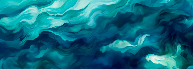 Fototapeta na wymiar Undulating shapes in cerulean shades resemble the dynamic dance of ocean waves.