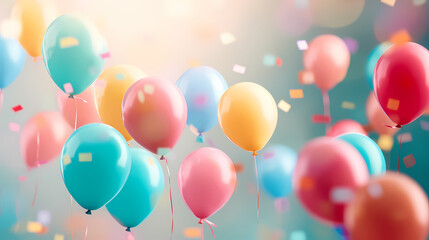 Balloon party with lots of colors