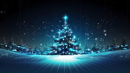 Beautiful Christmas tree, abstract bokeh background