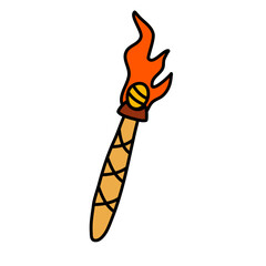 Medieval torches with burning fire