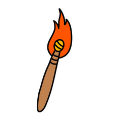 Medieval torches with burning fire