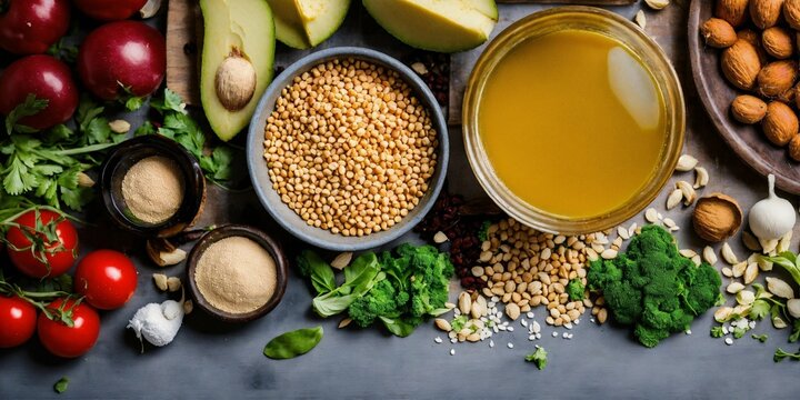 vegetables and spices, green hurbs and organic healthy food