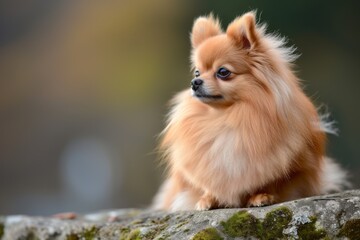 Small Pomeranian Spitz on a natural background