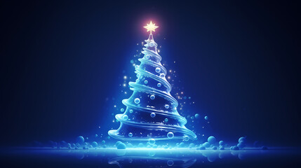 Beautiful Christmas tree, abstract bokeh background