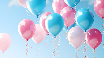 Birthday party balloons, colorful balloons background