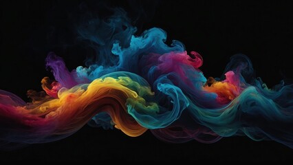 Abstract colorful background with smoke, Background with smoke, colorful 3d smoke wallpaper, colorful smoke and cloud wallpaper, colorful smoke on a black background,