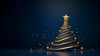 Beautiful Christmas tree, abstract bokeh background