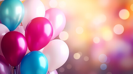 Fototapeta na wymiar Birthday background with balloons