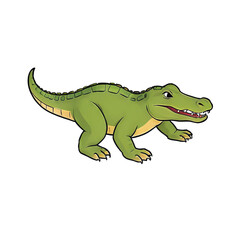 Obraz premium Alligator Hand Drawn Cartoon Style Illustration