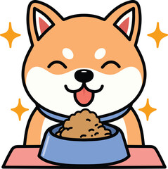 Shiba inu cute cartoon illustration