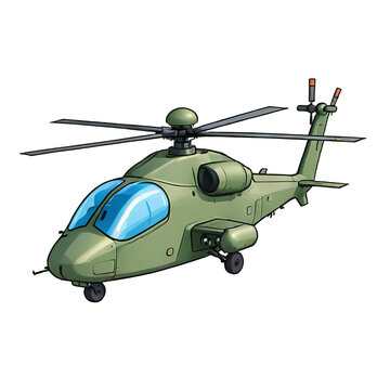 recommend clip art: Attack Helicopter Hand Drawn Cartoon Style Illustration