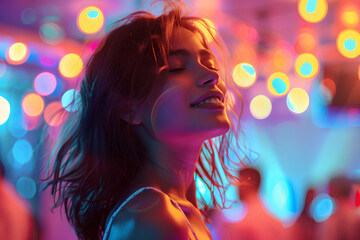 Beautiful girl dancing in the club. Nightlife, bars and clubs concept.