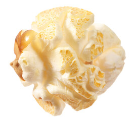 Kernel of tasty fresh popcorn isolated on white