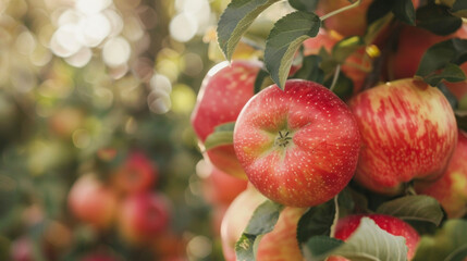 Obraz premium Surrounded by apple trees we indulge in slices of crisp juicy apples savoring the sweet and tangy flavors as we make memories with loved ones.