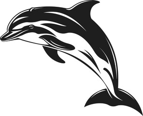 Naklejka premium Handdrawn dolphin silhouette 