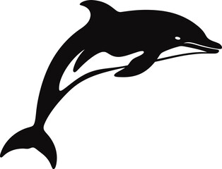 Handdrawn dolphin silhouette  © safri