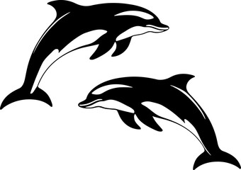 Handdrawn dolphin silhouette  © safri