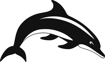 Handdrawn dolphin silhouette 
