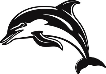 Handdrawn dolphin silhouette  © safri