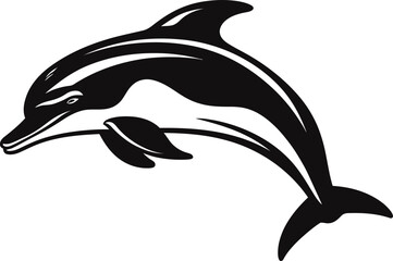 Fototapeta premium Handdrawn dolphin silhouette 