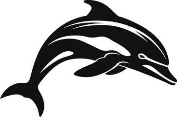 Handdrawn dolphin silhouette  © safri