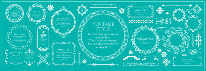高級感のあるビンテージ調のフレームデザインセット