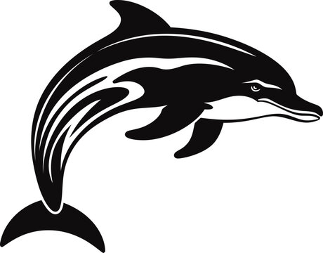 Handdrawn dolphin silhouette 