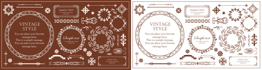 高級感のあるビンテージ調のフレームデザインセット