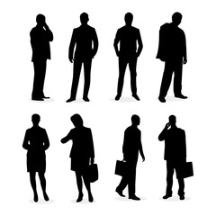 Business Leader, Silhouette of business people icons.