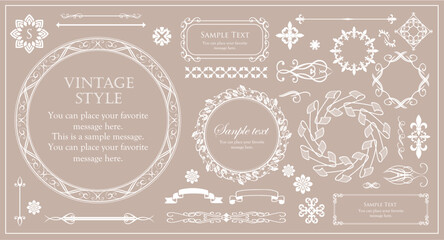 高級感のあるビンテージ調のフレームデザインセット