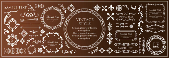 高級感のあるビンテージ調のフレームデザインセット