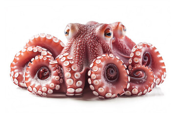 Octopus vulgaris isolated from white background.