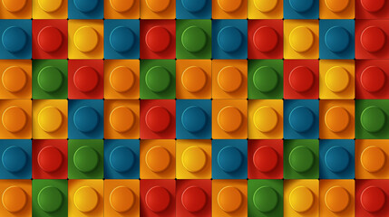 Plastic construction blocks. Seamless vector.