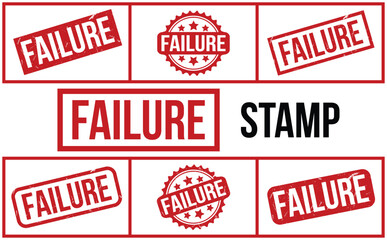 Failure rubber grunge stamp set vector