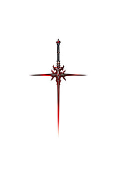 Fantasy sword isolated on a transparent background. 3d render.