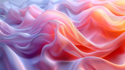 Fototapeta premium A pink and orange fabric with a wave pattern