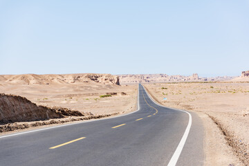 Tourist road in the Devil City in Hami, Xinjiang, China