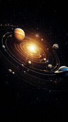 Solar System Planets Orbiting Sun Illustration

