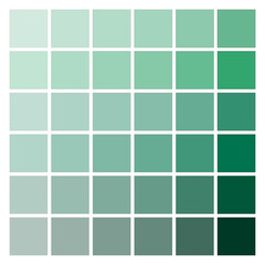 Shades of Green and Teal Color Palette. Vector illustration. EPS 10.