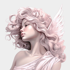Ethereal Angelic Female Figure with Elegant Wings

