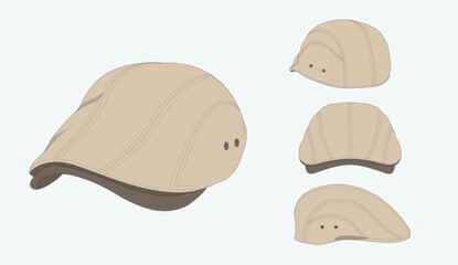Fototapeta premium old man hat ,vintage classic and modern hats, Stylish male headwear, Mimic Cap,Vector illustration