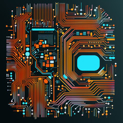 clip art infographic, computer circuits created with Generative Ai