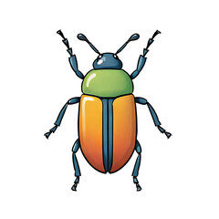 Beetle Hand Drawn Cartoon Style Illustration