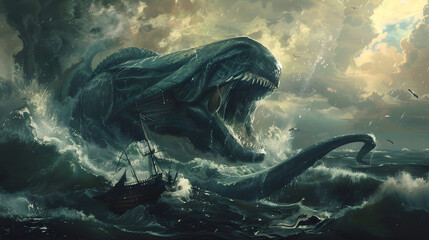 Obraz premium The leviathan as described in the Bible