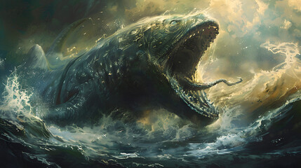 Fototapeta premium The leviathan as described in the Bible