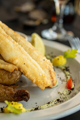 fish and chips on a plate