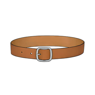 brown leather belt with silver buckle clip art preview