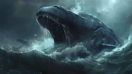 Naklejka premium The leviathan as described in the Bible