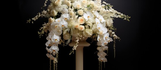 Luxurious contemporary floral arrangement for wedding.